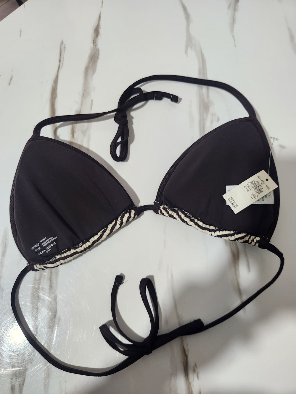 Aerie Ribbed String Triangle Bikini Top - Picture 2 of 5